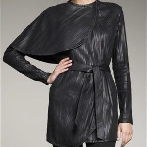 M+J Badgley Mischka Leather Asymmetrical Jacket